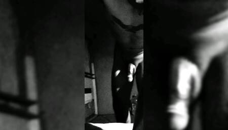 skinny skinny masked guy dancing very deliciously in his room it looks like he enjoys it