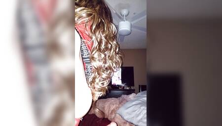 Nice girl play with but plug on shes ass long hair touch shes ass
