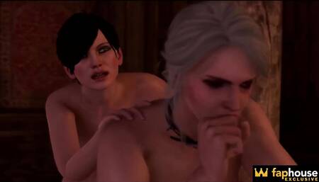 Hot Girl Fucked Very Hard by 3 Trans Girl in a Horror House