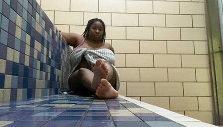 Teenie Sneaks into Steam Room with Giantess Boss POV 1080