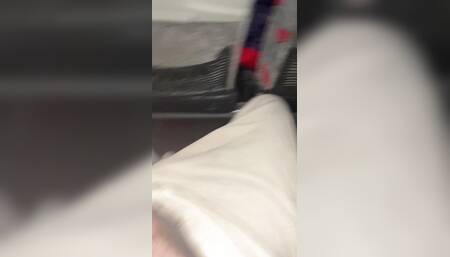 Young Twink with a Big cock cumming in a public place