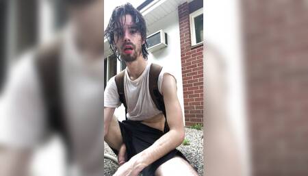 Wet boy wank