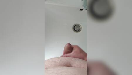 Wank with Cumshot Nr. 2 Bathroom Solo infront of mirror