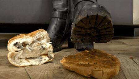 Disgusting slave meal with dirt, spit and ash (small version)