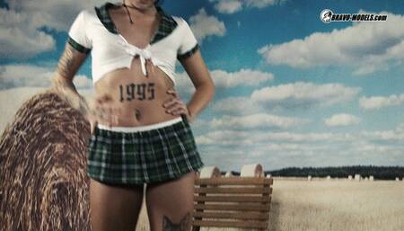 434 Quinn Diamond as shool girl in the field