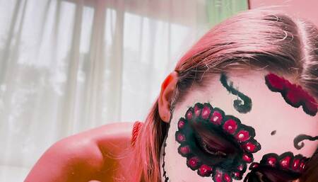 Big-titted Barbie FEMDOM WHIPS SLAVE, performs wet and messy blowjob, and gets CUM IN MOUTH, PLUMPAH PEACH fetish scene