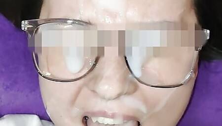 Amateur cum on face