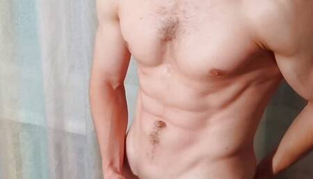 Pumped up guy decided to jerk off after a hard day's work to relax - AlexHuff