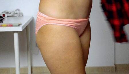 Trying on different clothes after dinner