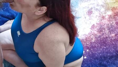 sex in a blue swimsuit