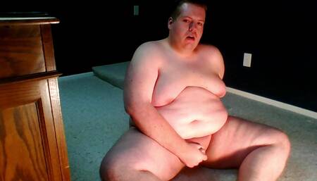 Fat Chub Lays Back and Jerks Cock