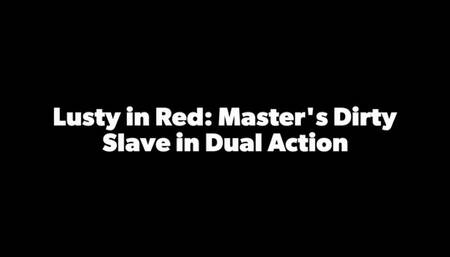 Lusty in Red: Master's Dirty Slave in Dual Action