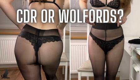 CDR or Wolfords? Black 20 DEN nylon pantyhose try-on