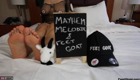 Mayhem Melodie Big Sausage Pizza Footjob Delivery with Cum on Soles