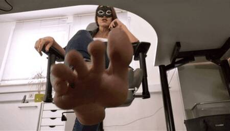 You're my new office foot slave!