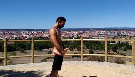 I MASTURBATE at the viewpoint of the city of LEON, SPAIN ????