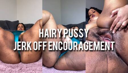 Hairy BBW Gives Jerk Off Encouragement