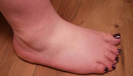 #12 Send Tribute to BBW Feet Loser! - Pearl Purple Pedicure (No Talk)