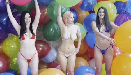 Balloon Olympics: 100 Tuftex Balloons Mass Popping Team USA! - HD mp4