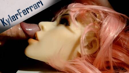 blowjob and cumshot on sex doll head