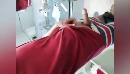 Jerking, stripping in underwear, ass fingerings and cumshot