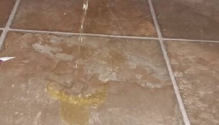 Pissing in the kitchen