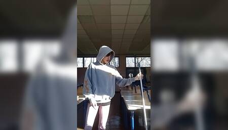 Young gay twink doing housework