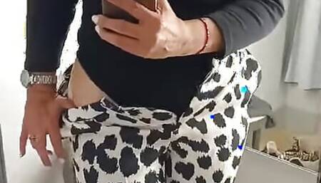 Gorgeous Mexican Mature In Shopping Center H&M Germany in changing room