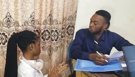 Naughty students in uniforms offer sex to upgrade their exams score at the principal office.