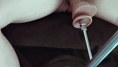 Control My German wife with new bbc on the fucking machine to orgasm