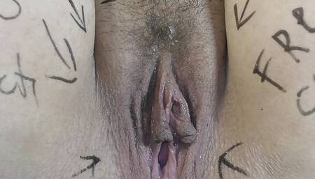 Cheating cum dump wife showing her cum filled pussy after breeding gangbang - Milky Mari