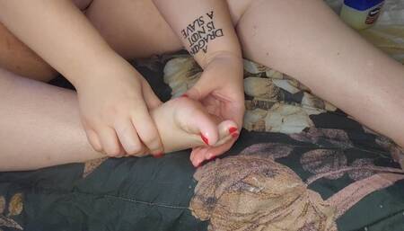 Rubbing Oil on My Size 11 Feet