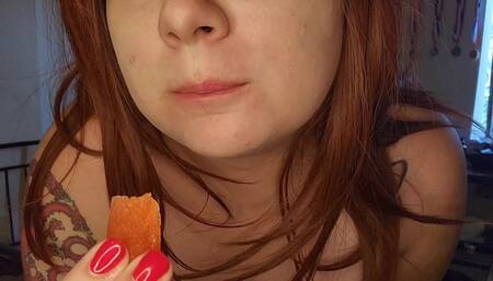 Rubbing a Popsicle on my Nipples