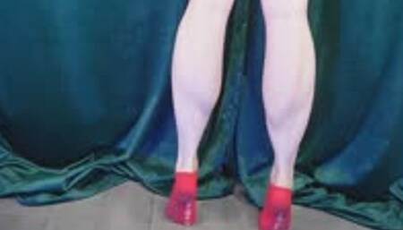 Calf Raises in Red Ankle Socks WMV 1080
