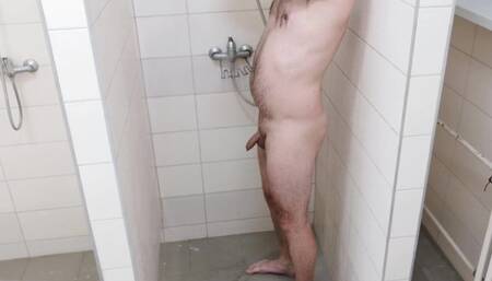 In a public shower