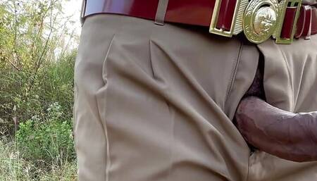 Naughty Boy Scout cum in public.