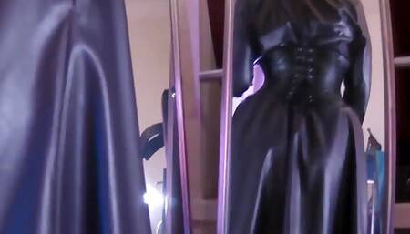 Femdom Leather Fetish Dominatrix Mistress Eva Latex Strapon Solo BDSM MILF Big Dick Boots