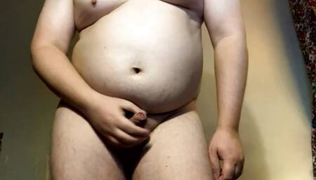 Chubby and soft sissy masturbating