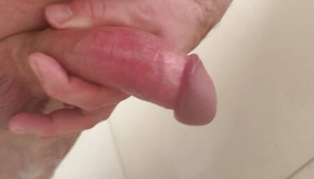 Touching cock in the shower Uncut