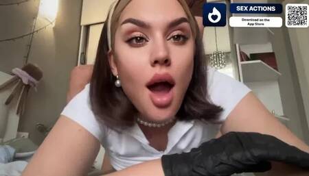Sexy student plays the role of a horny maid using a dating app