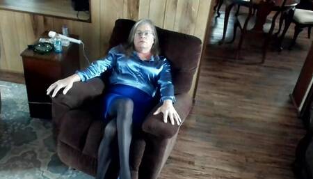 nylon tease and satin panty cumshot