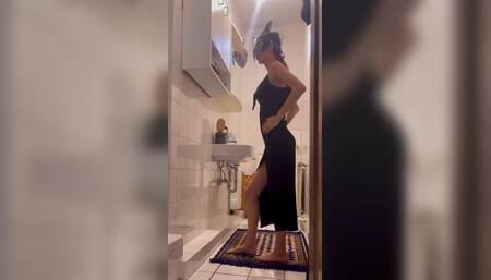 in the bathroom