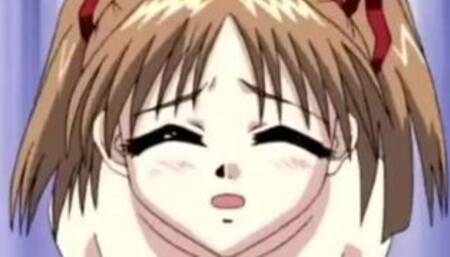 Cute hentai girlie sucking big dick