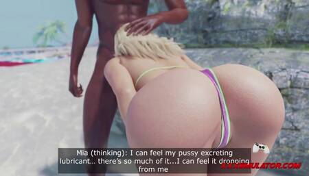 Blonde 3D Hottie Rides BBC Beach Sex