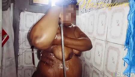 Naztyqueen calming taking a nice shower showcasing her beautiful boobs and ass