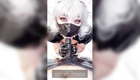 Rubber maid is deepthroat her master