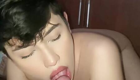 cute young twink femboy gets fucked by horny married straight guy bareback and cums inside his beautiful hairless ass doing anal