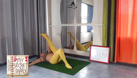 Nude Yoga Compilation. a Woman in Panties Practices Yoga in the Gym. My Secret Diary. L 2