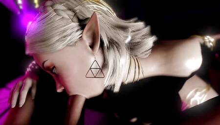 Blonde Elf Sucks Shemale Cock