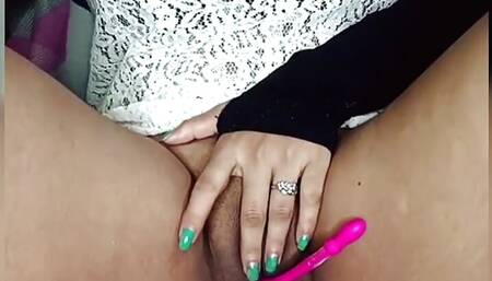 Desi hot bhabhi playing with her dildo with loud moaning